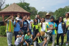 Teens lent a helping hand at Sherwood Peace Garden, 257 W 61st St.