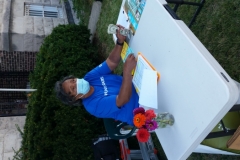 Laverne at the sign-in table