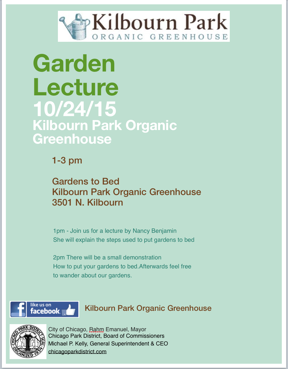Kilbourn Park Organic Greenhouse – Putting Gardens to Bed