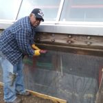 Robert Hart working on the greenhouse at CCGT