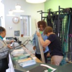Patricia Jacskon and Lorraine Kells handling the wrought iron sale at the CCGA 2016 Veggie Distribution