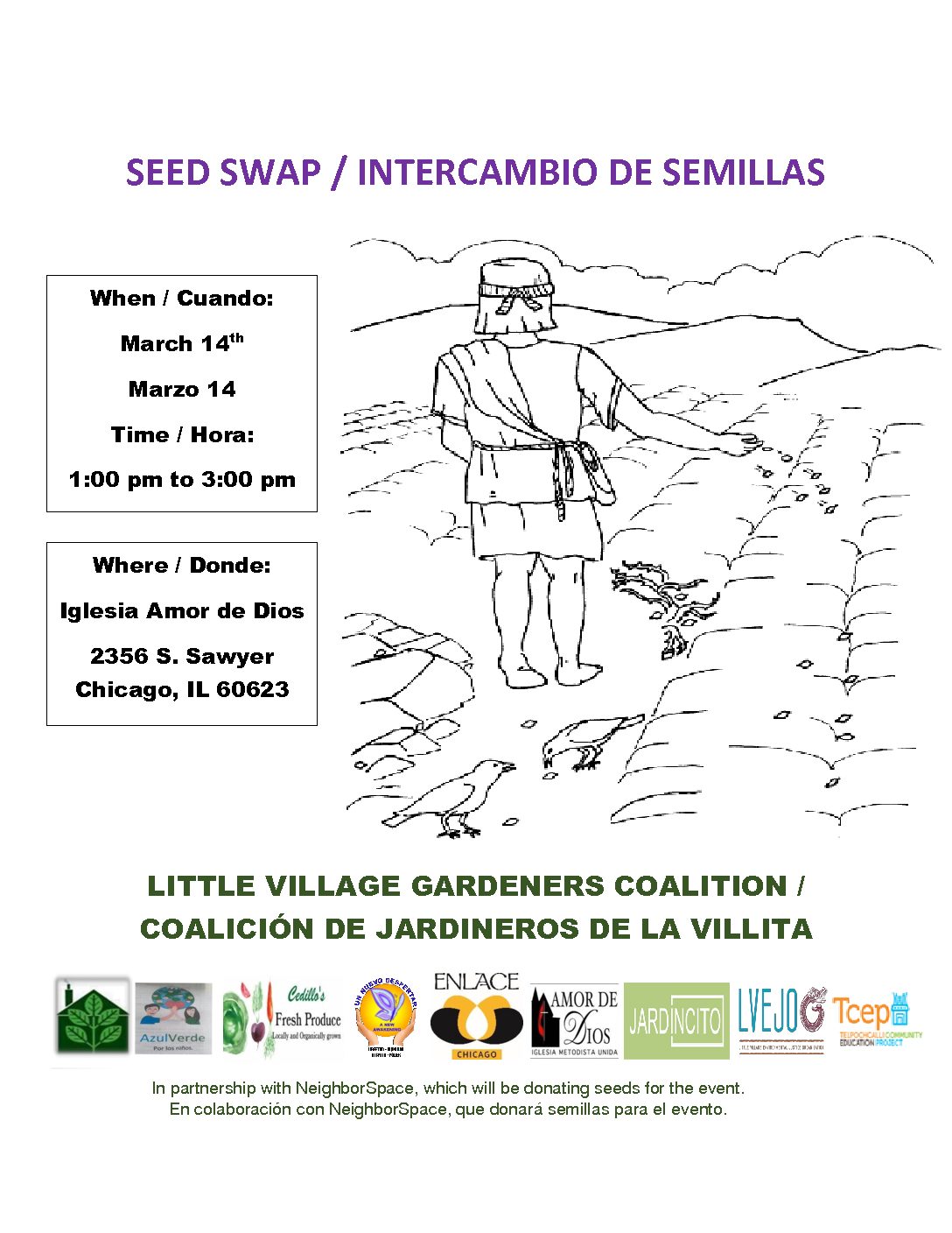 Little Village Gardeners Coalition Seed Swap / Coalicion de jardineros de la Villita Intercambio de Semillas