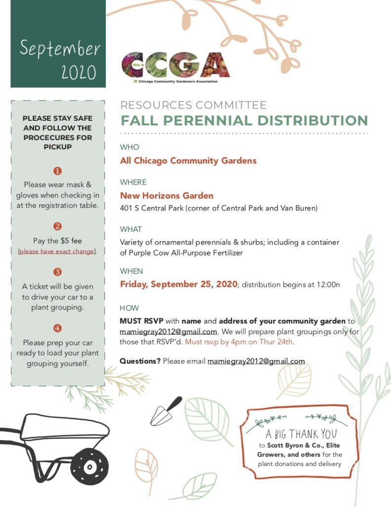 CCGA Fall Perennial Distribution Flyer