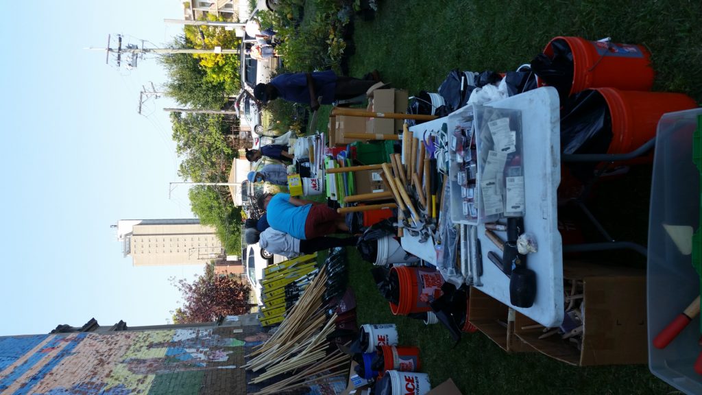 lots of tools and equipment donated by Chicago Cares