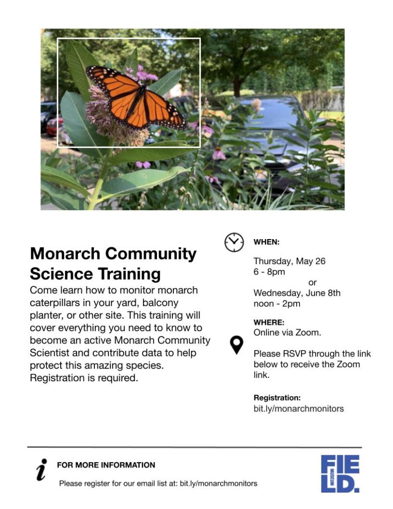 Monarch Community Science Project Training Flyer