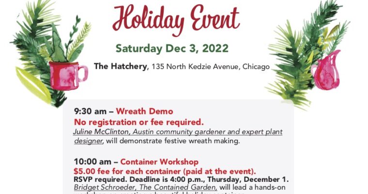 Wreath Making Demo, Container Workshop & Holiday Plant Sale – Saturday December 3rd