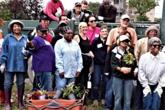 Volunteers setting up on September 27