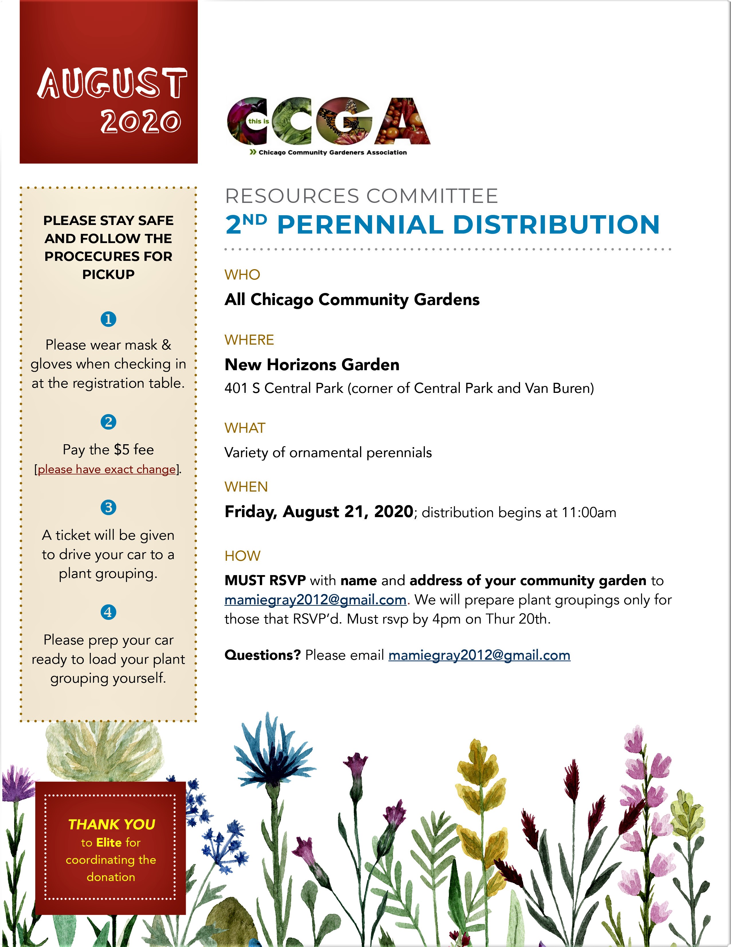 CCGA Resources Committee Announces its 2nd PERENNIAL DISTRIBUTION of 2020